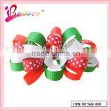 2014 Hot Sale no Fade Colourful Handmade Frizzy Dot Ribbon Christmas Hair Barrette (SHS--008) thumbnail-1