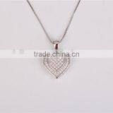 American Popular 925 Silver Smooth Heart Pendant Necklace thumbnail-2