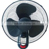 16 inch hot selling wall fan with black color and remote control