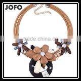 Summer New Arrival Wood Jewelry Wooden Bead Flowers Pendant Necklace