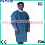 Nonwoven Medical pp Lab Coat With Knitted Collar and Cuffs thumbnail-2