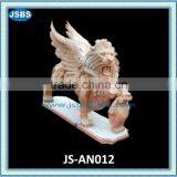 Red Marble Lion Statue With Wing thumbnail-1