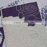 New Arrival Romantic Rose Style White & Purple Embossed Wedding Invitations thumbnail-2