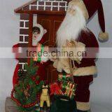 XM-CH1570 24 Inch Indoor Lighted Santa House With Baby Girl for Christmas Decoration