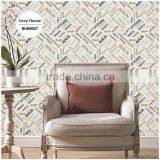 Printing Pvc Wallpaper, Cream Vintage Letters Wall Paper for Study Room , Fancy Wallcovering Dealer thumbnail-2