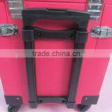 Trolley Rooling Make up Beauty Kit Vanity Leather Jewelry Box thumbnail-4