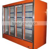 commercial deep freezer showcase for frozen food/glass door freezer