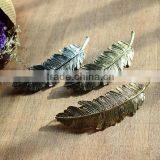 Fashion Golden Leaves Metal Clip For Women,Greece's Women Feather Spring Clip Metal Hair Accessories thumbnail-2