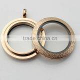 Trending Hot Rose Gold 316L Stainless Steel Screw Twist Sparkle 25mm Floating Charms Lockets thumbnail-2