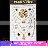 Hot New Product Body Art Metallic Gold Foil Temporary Tattoos