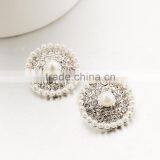 Wholesale Glittering Rhinestone Buttons,Flower Crystal Pearl Button thumbnail-3