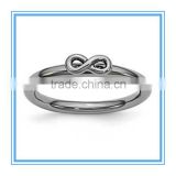 Infinity Symbol Stackable Ring In Black Plated color