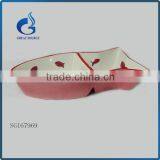 Fish Shape Double Dinner Pet Bowl Ceramic Dog Bowl and Cat Bowl