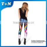 bulk stretch fabric patterned custom sublimation print leggings manufacturer