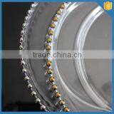 LXHY-P021 Wedding Gold Silver Glass Beaded Charger Plates thumbnail-4