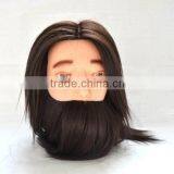 male 100% human hair training doll head