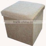 Luxury!! Beige Velvet Foldable Storage Ottoman thumbnail-1
