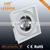 high grade !!! 25W square grid recessed grille downlight directional adjustable LED shop downlight