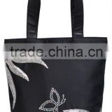 printed tote bag with sequin embroidery
