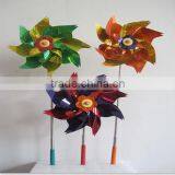 Colorful Adjustable Handheld Windmill With PVC Flower For Children thumbnail-1