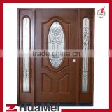 FRP GRP SMC door Fiberglass DOOR Woodgrain Texture door and door skin-double door-3panels two sidelite