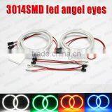 Led Manufacture 2pcs 72mm 69 SMD 3014 Super Brightness Smd Led Angel Eyes Kits White Blue Red Green Color Led Halo Ring for Car