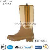 Western Cheap Women Fashion Rubber Boots Girl Gumboot With Zip