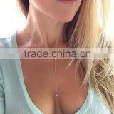New Arrival Jewelry Aesthetic Simple Gem Metal Crystal Drop Pendant Necklace thumbnail-2