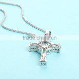 925 Sterling Silver Dancing Stone Gemstone Cross Pendant Jewelry SPG893W thumbnail-5