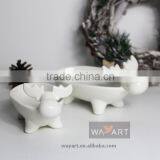White Ceramic Plates Christmas Reindeer Plates for Home Decoration thumbnail-2