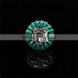 Round Alloy With Water Drop Resin Diamond Traditional Jodha Akbar Ring thumbnail-1