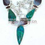 Authentic!! Wholesale Amber Jewelry Glass Silver Jewellery Designers P1400 thumbnail-1