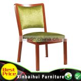 aluminum high quality wood imitation stacking hotel dining banquet chair