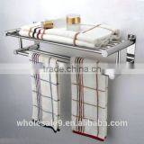 Wall Mounted Towel Rack Bathroom Hotel Rail Holder Storage Shelf Stainless Steel thumbnail-1