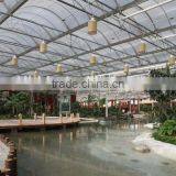 Large Garden Design Glass Covered Commercial Greenhouse For Vacational Village thumbnail-5