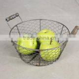 Mini Rectangular Wire Mesh Utility Basket With Side Handles thumbnail-2