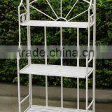 4 Tier Metal Shelf Plant Stand Antique White Outdoor and Indoor Patio Furniture thumbnail-3