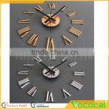 Modern DIY Art 3D Metal Roman Numeral Wall Clock for Home Office Decoration thumbnail-4