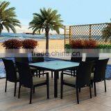 2017 Trade Assurance Most Popular Poolside Used Aluminium Frame Rattan Dining Table and Chairs Set thumbnail-1