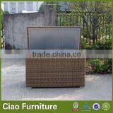 Outdoor Garden Box Half Round Wicker Storage Box thumbnail-1