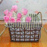 Handmake Wooden Laundry Wicker Basket Cabinet thumbnail-3