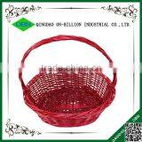 Hand Woven Red Wicker Gift Basket for Christmas thumbnail-4