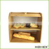 Bamboo Sustainable Bread Bin Keeper Bread Box Homex BSCI/Factory thumbnail-1