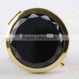 Flip Type Metal Gemstone Shaped Round Mirror With Snap Hook/mirror thumbnail-1