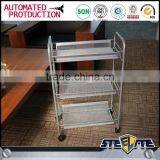 Durable Metal Foldable Kitchen Food Serving Trolley With Wheels thumbnail-3