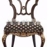 Stylish Royal European Style Golden Chippendale Floral Dining Chair With Sharp Contrast Purple and Golden Fabrics BF12-04254d thumbnail-5