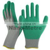 NMSAFETY Green Foam Latex Garden Work Gloves thumbnail-1
