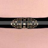 Wholesale Decorative Mushroom Rivet Alloy Buckle Women Lady Wide PU Waist Belt thumbnail-2
