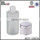 China Cosmetic Hot Products 30 100ml Frosted Glass Bottle for Water Cosmetic Toner With Plastic Cap and Insert thumbnail-2