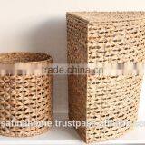 Triangle Shape Water Hyacinth Basket With Lid thumbnail-1